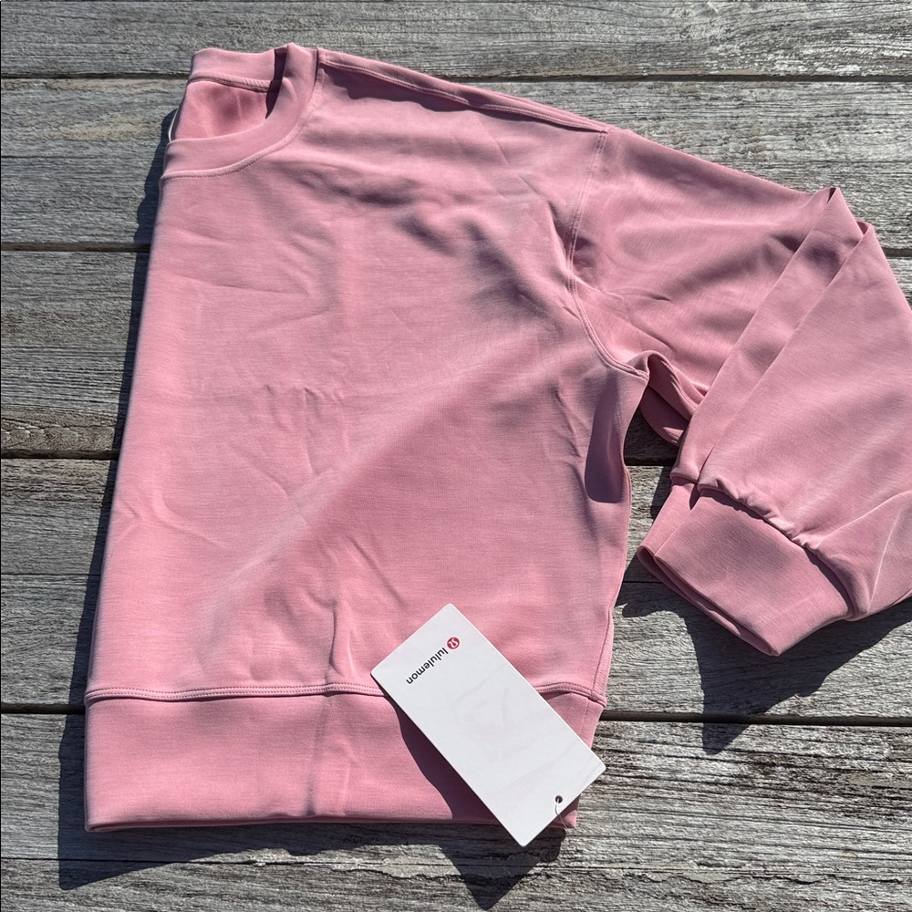 LULULEMON Peloton Softstreme Oversized Cropped Crew size 12 NWT‎ pink tide